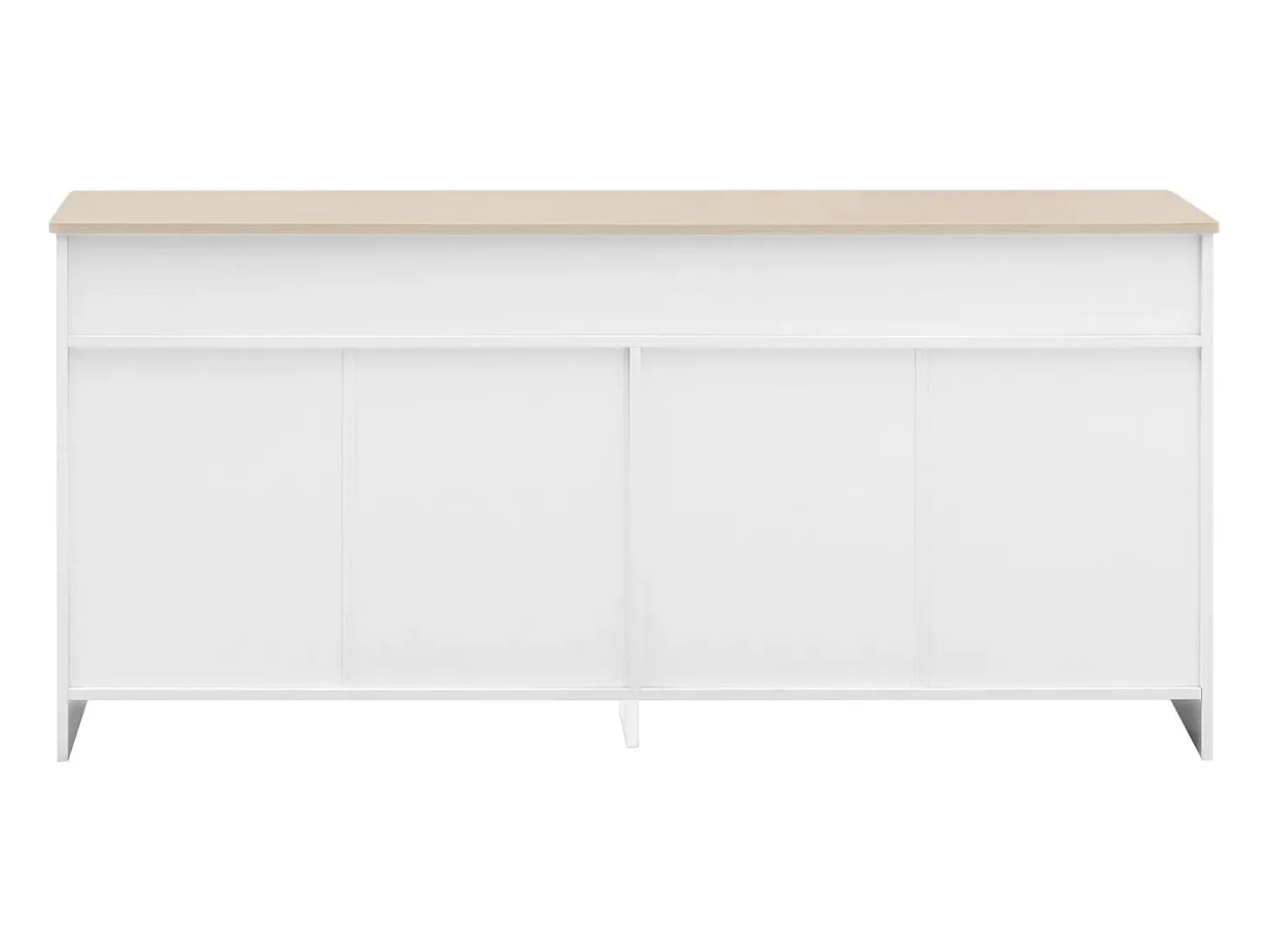 Aparador de madera blanca, armario de almacenamiento, estante ajustable, cocina, sala de estar, comedor