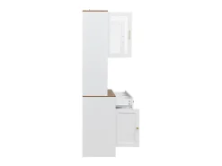 Aparador de madera blanca, 94,5 x 30 x 175,5 cm, diseño moderno para salón y comedor.