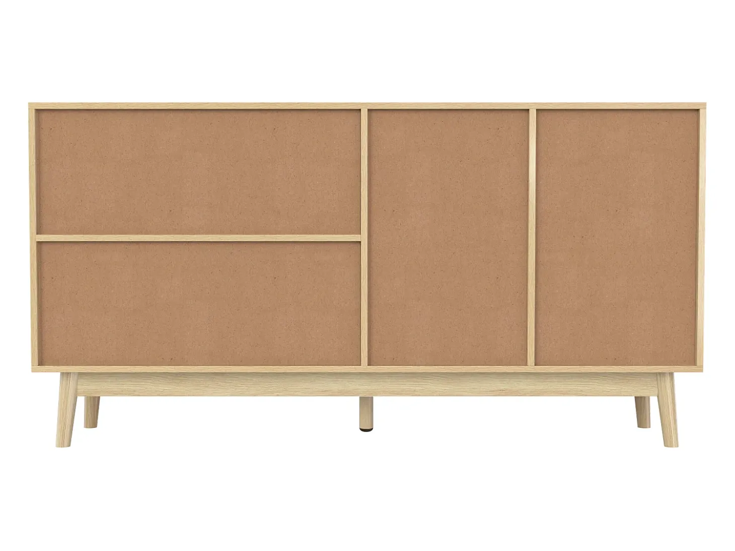 Aparador de madera con 3 puertas y 2 cajones para almacenaje multifuncional 155x38x80 cm
