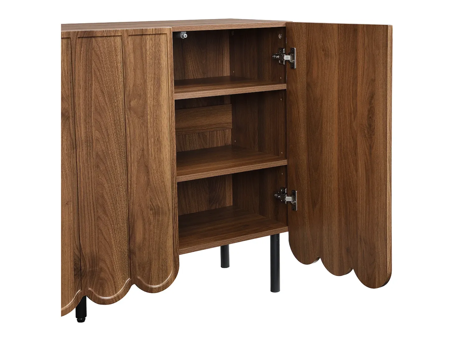 Aparador de madera con 3 puertas a rayas y estantes ajustables - para salón y comedor