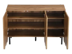 Aparador de madera con 3 puertas a rayas y estantes ajustables - para salón y comedor