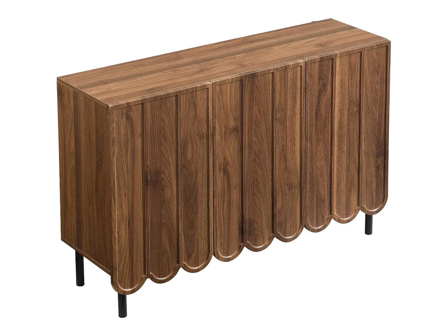 Aparador de madera con 3 puertas a rayas y estantes ajustables - para salón y comedor