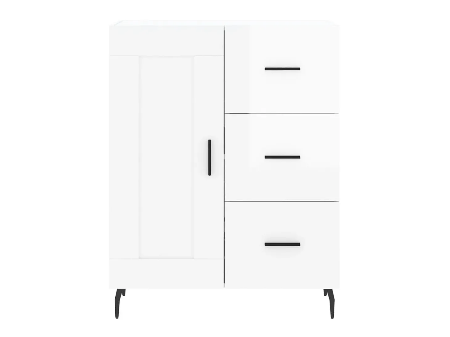 Aparador de madera contrachapada blanco brillante 69,5x34x90 cm ES87235