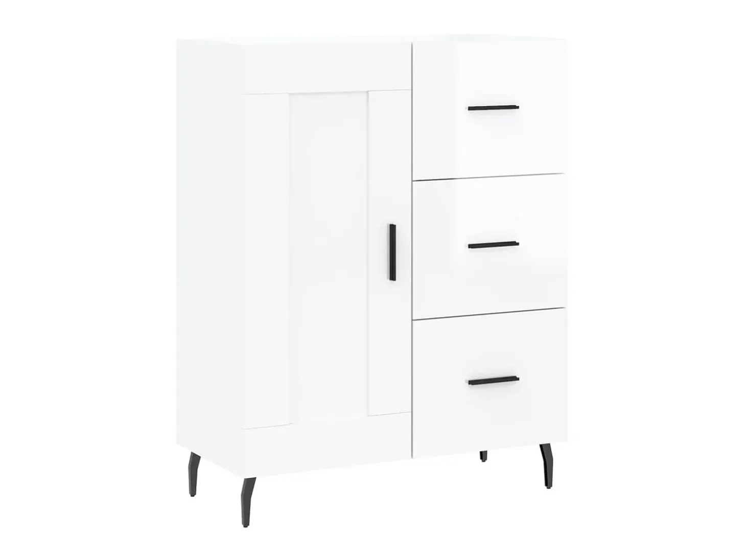 Aparador de madera contrachapada blanco brillante 69,5x34x90 cm ES87235