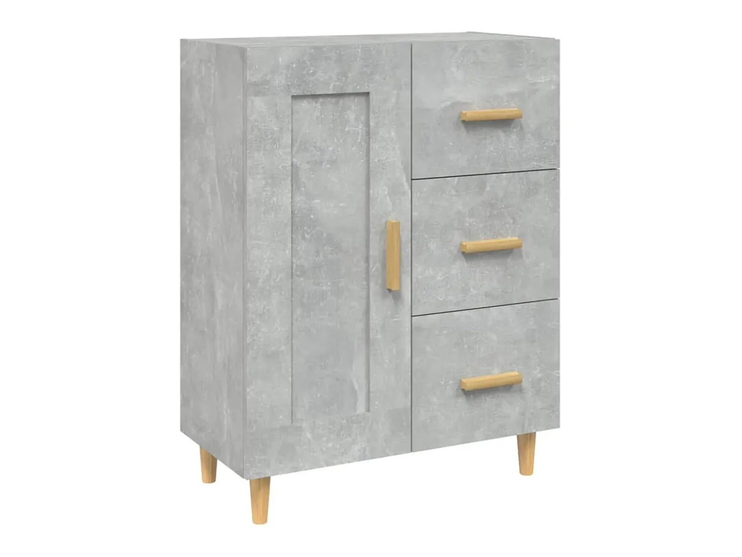 Aparador de madera contrachapada gris hormigón 69,5x34x90 cm ES33590