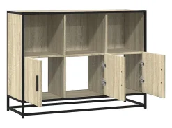 Aparador de madera contrachapada roble sonoma 100x35x76 cm