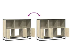 Aparador de madera contrachapada roble sonoma 100x35x76 cm
