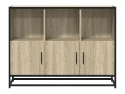 Aparador de madera contrachapada roble sonoma 100x35x76 cm