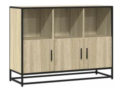 Aparador de madera contrachapada roble sonoma 100x35x76 cm