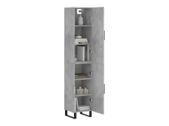 Aparador de madera contrachapada gris hormigón 34,5x34x180 cm ES66375