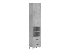 Aparador de madera contrachapada gris hormigón 34,5x34x180 cm ES42805