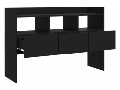 Aparador de madera contrachapada negro 105x30x70 cm ES588852
