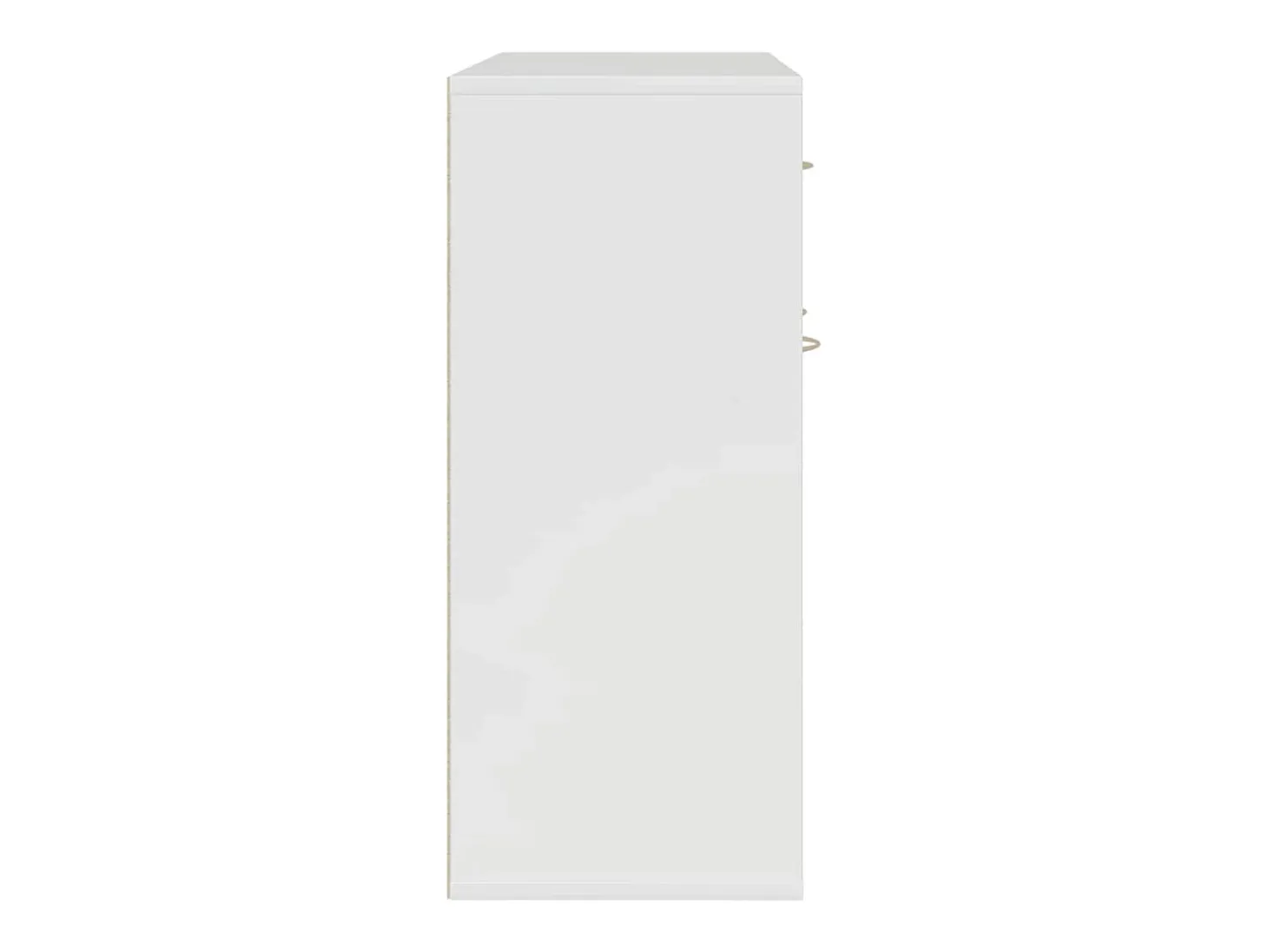 Aparador de madera contrachapada blanco brillante 88x30x70 cm
