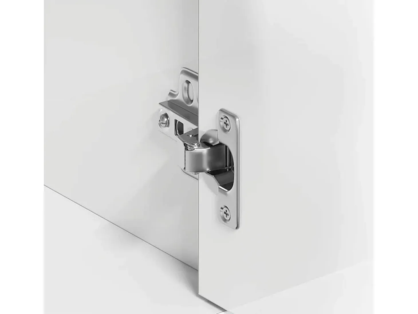 Aparador de madera contrachapada blanco brillante 88x30x70 cm
