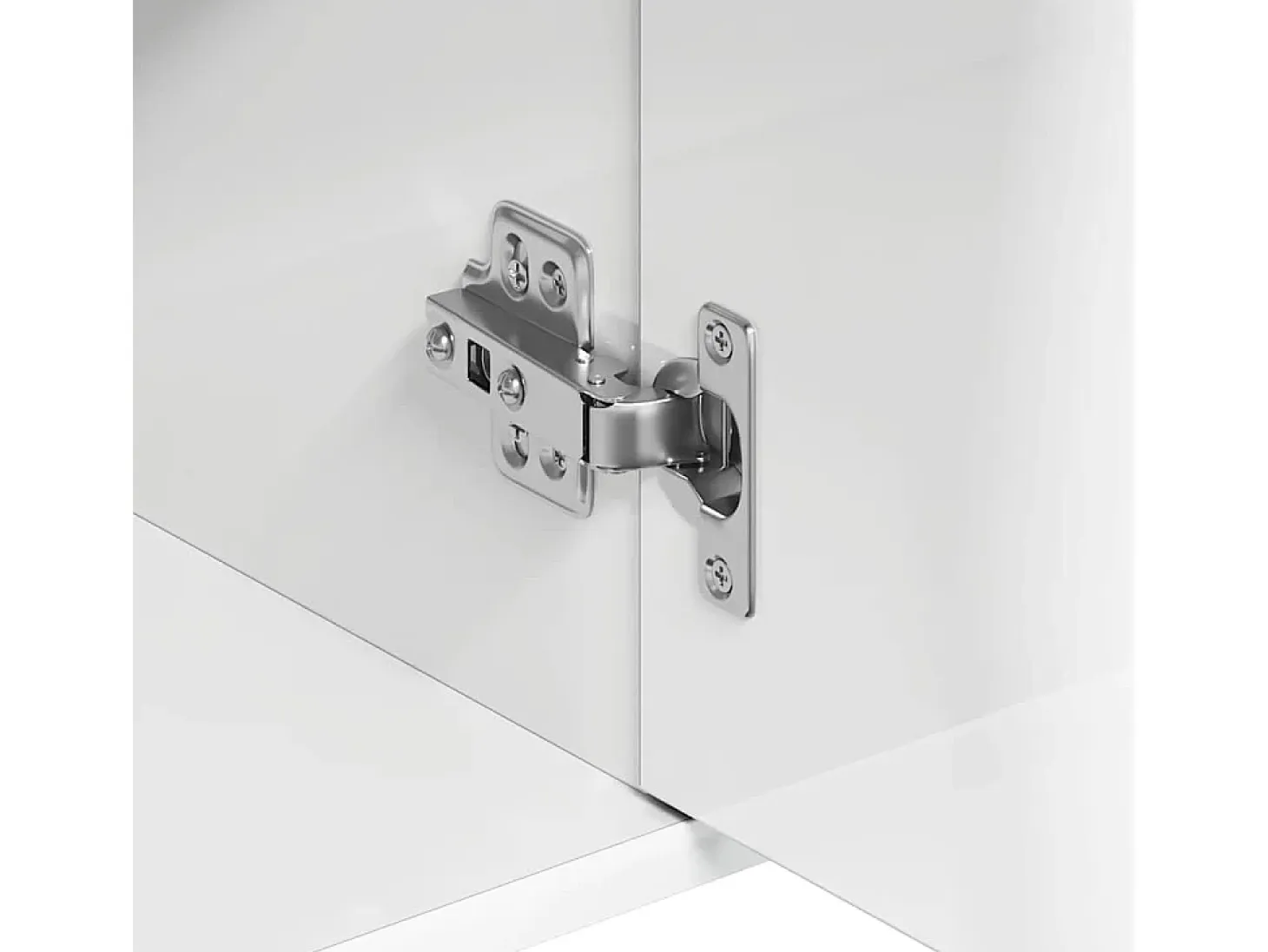 Aparador de madera contrachapada blanco brillante 88x30x70 cm