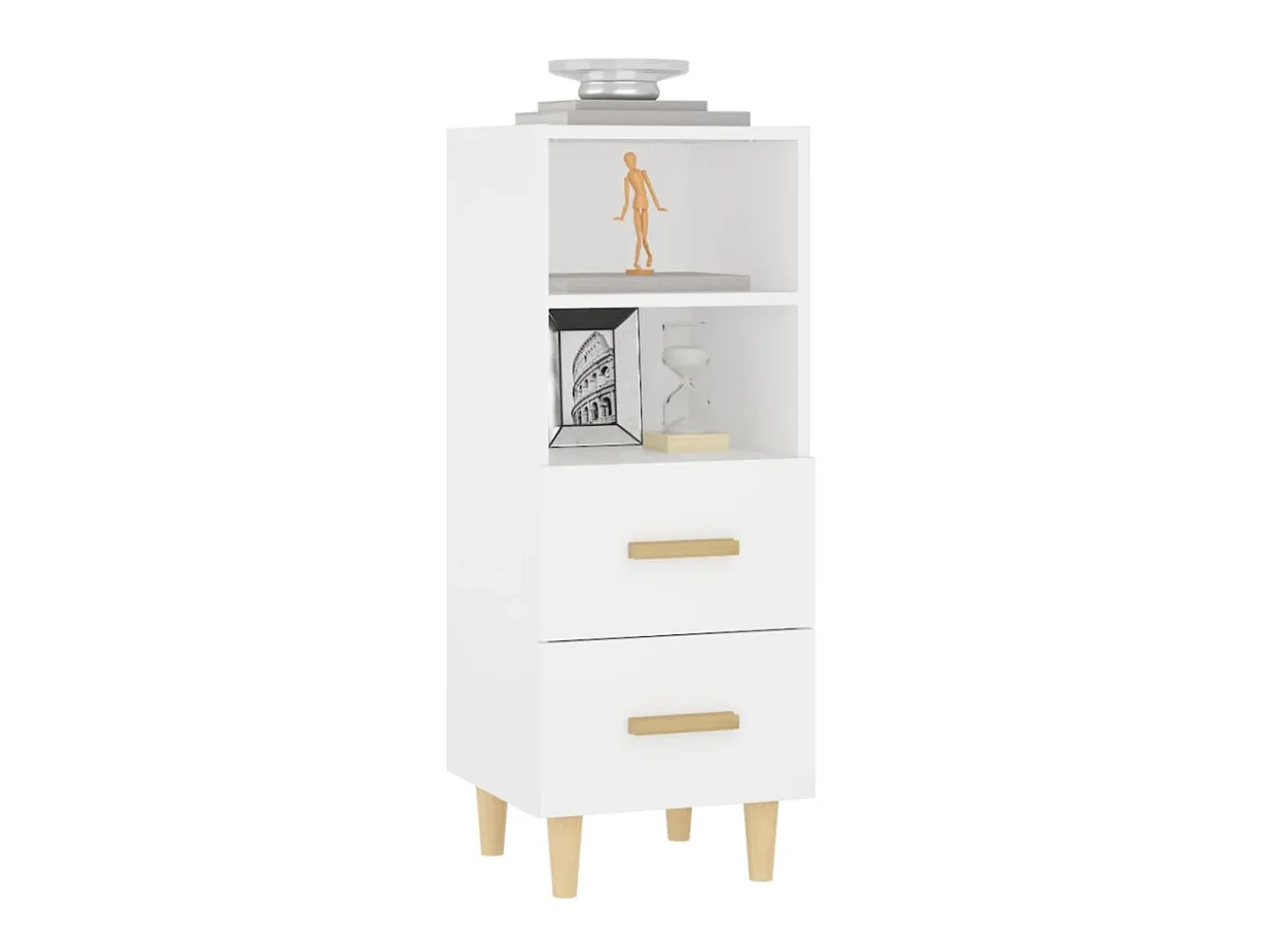 Aparador de madera contrachapada blanco 34,5x34x90 cm ES22132