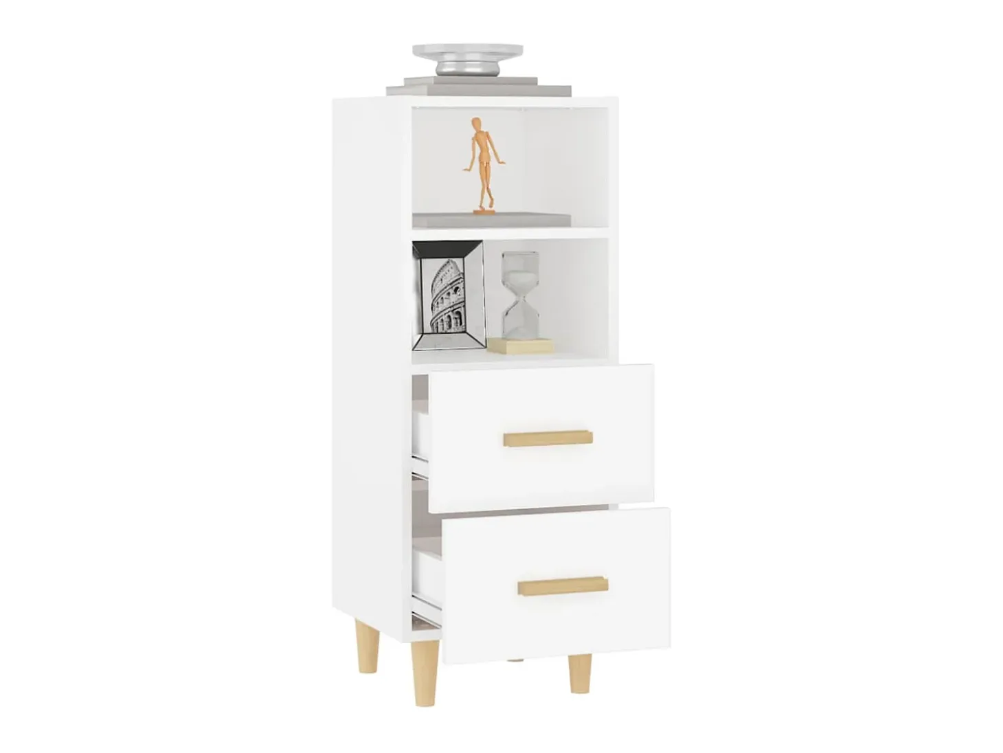 Aparador de madera contrachapada blanco 34,5x34x90 cm ES22132