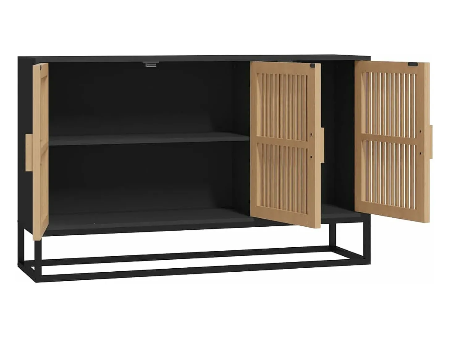Aparador de madera contrachapada negro 105x30x65 cm