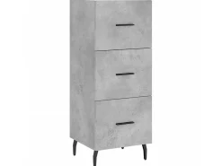 Aparador de madera contrachapada gris hormigón 34,5x34x180 cm ES44881