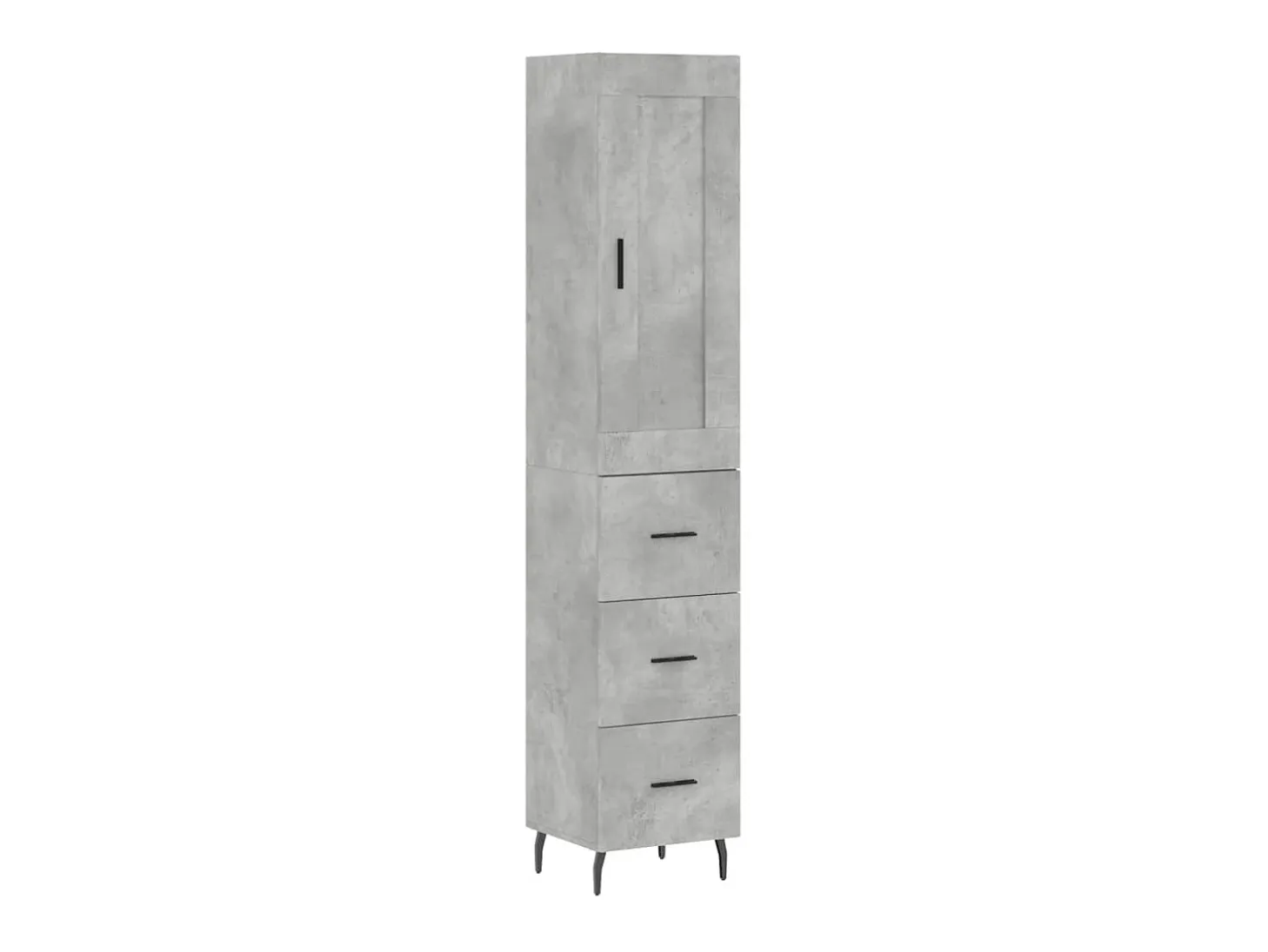 Aparador de madera contrachapada gris hormigón 34,5x34x180 cm ES44881