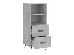 Aparador de madera contrachapada gris hormigón 34,5x34x90 cm