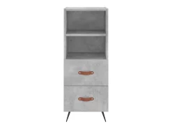 Aparador de madera contrachapada gris hormigón 34,5x34x90 cm
