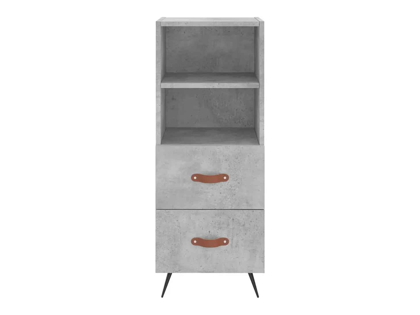 Aparador de madera contrachapada gris hormigón 34,5x34x90 cm