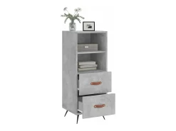 Aparador de madera contrachapada gris hormigón 34,5x34x90 cm