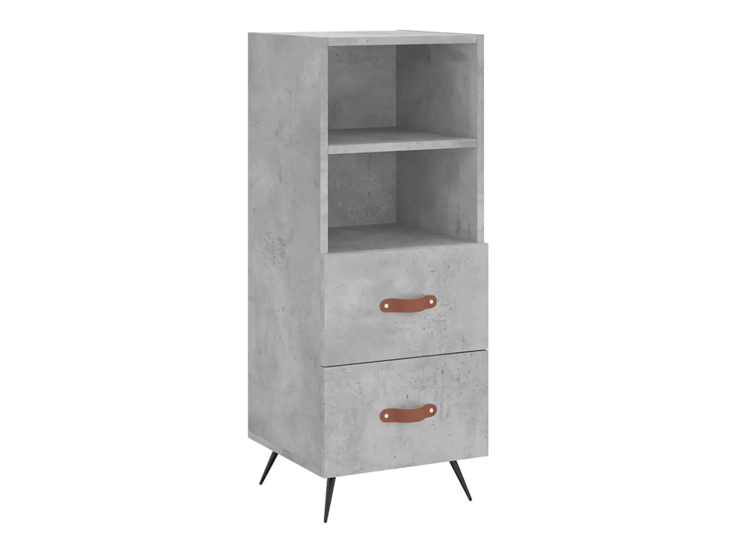 Aparador de madera contrachapada gris hormigón 34,5x34x90 cm
