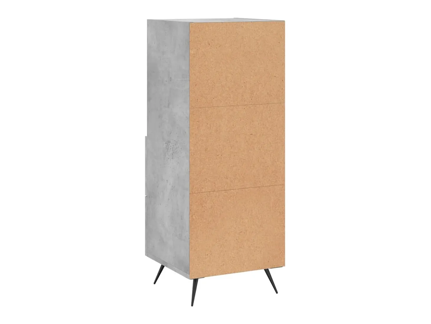 Aparador de madera contrachapada gris hormigón 34,5x34x90 cm