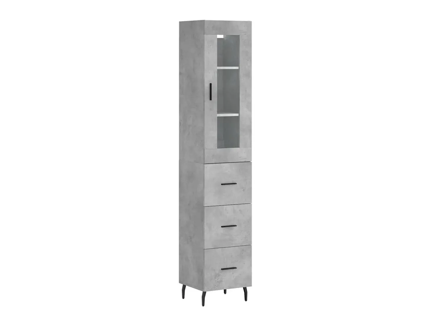 Aparador de madera contrachapada gris hormigón 34,5x34x180 cm ES33686