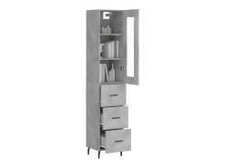 Aparador de madera contrachapada gris hormigón 34,5x34x180 cm ES33686