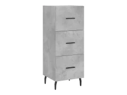 Aparador de madera contrachapada gris hormigón 34,5x34x180 cm ES33686