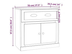 Aparador de madera contrachapada gris hormigón 70x35,5x67,5 cm