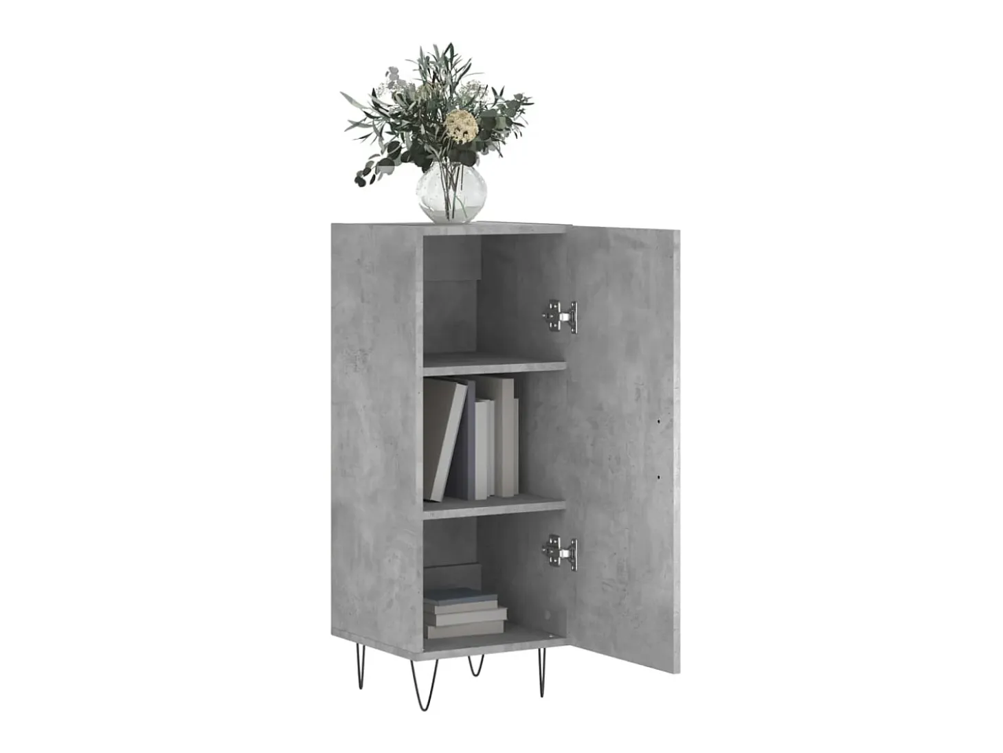 Aparador de madera contrachapada gris hormigón 34,5x34x90 cm ES13111