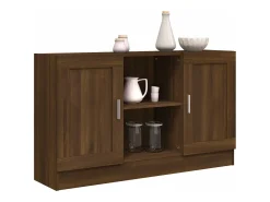 Aparador de madera contrachapada roble marrón 120x30,5x70 cm