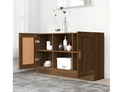 Aparador de madera contrachapada roble marrón 120x30,5x70 cm