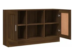Aparador de madera contrachapada roble marrón 120x30,5x70 cm