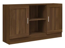 Aparador de madera contrachapada roble marrón 120x30,5x70 cm