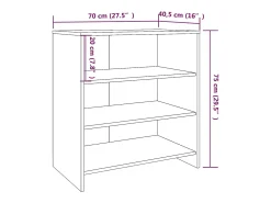 Aparador de madera contrachapada roble Sonoma 70x40,5x75 cm