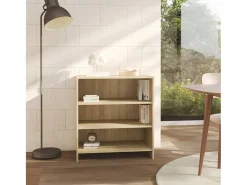 Aparador de madera contrachapada roble Sonoma 70x40,5x75 cm