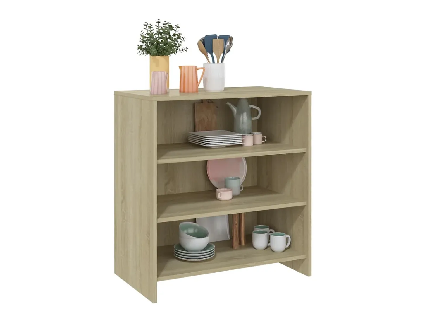 Aparador de madera contrachapada roble Sonoma 70x40,5x75 cm