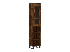 Aparador de madera contrachapada roble ahumado 34,5x34x180 cm ES14418