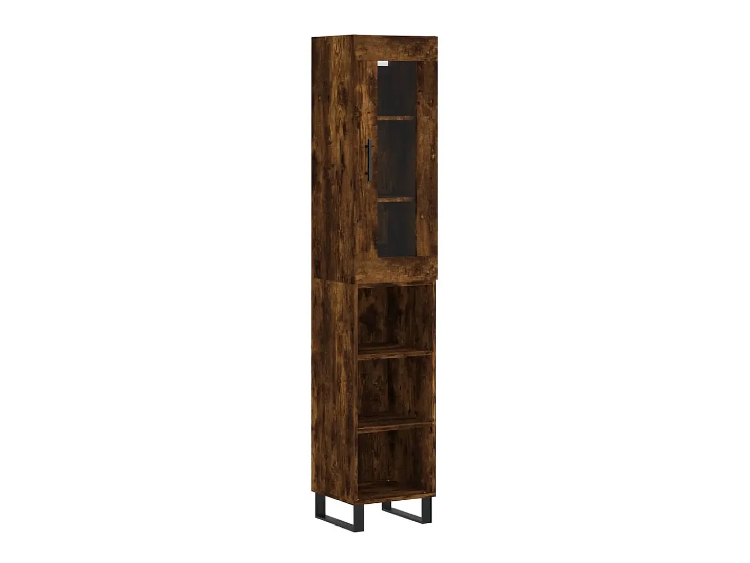 Aparador de madera contrachapada roble ahumado 34,5x34x180 cm ES14418