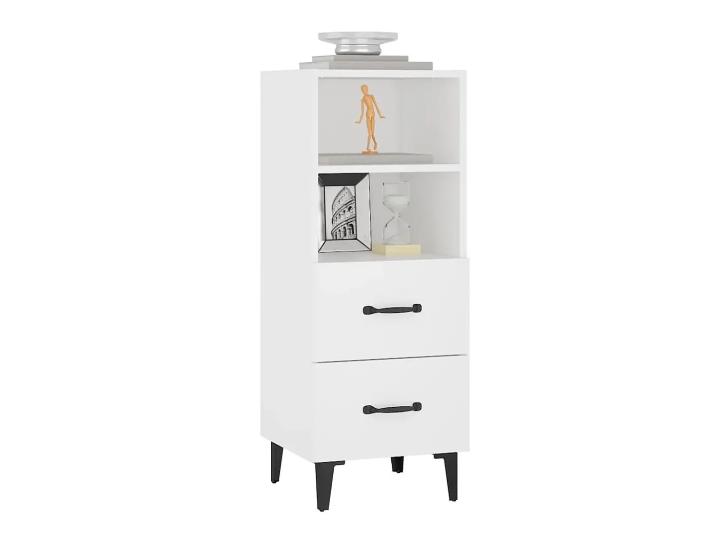 Aparador de madera contrachapada blanco 34,5x34x90 cm ES84665