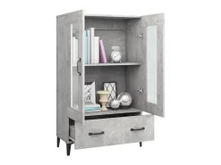 Aparador de madera contrachapada gris hormigón 70x31x115 cm ES47662
