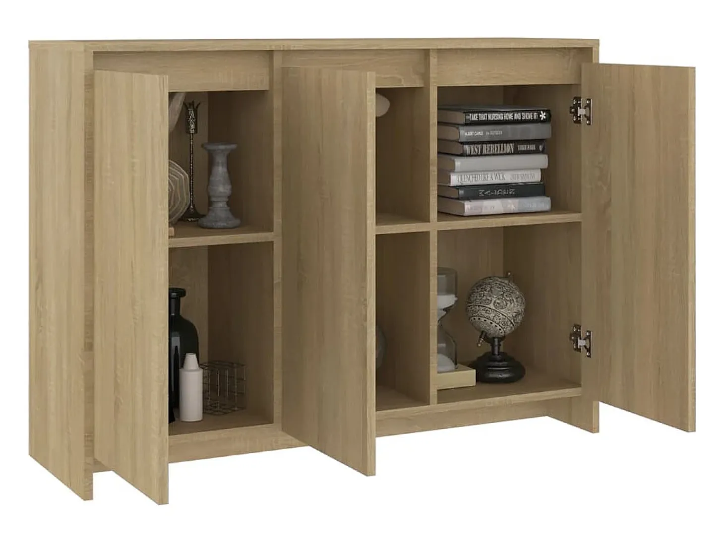 Aparador de madera contrachapada roble Sonoma 102x33x75 cm