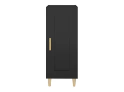 Aparador de madera contrachapada negro 34,5x34x90 cm ES71128