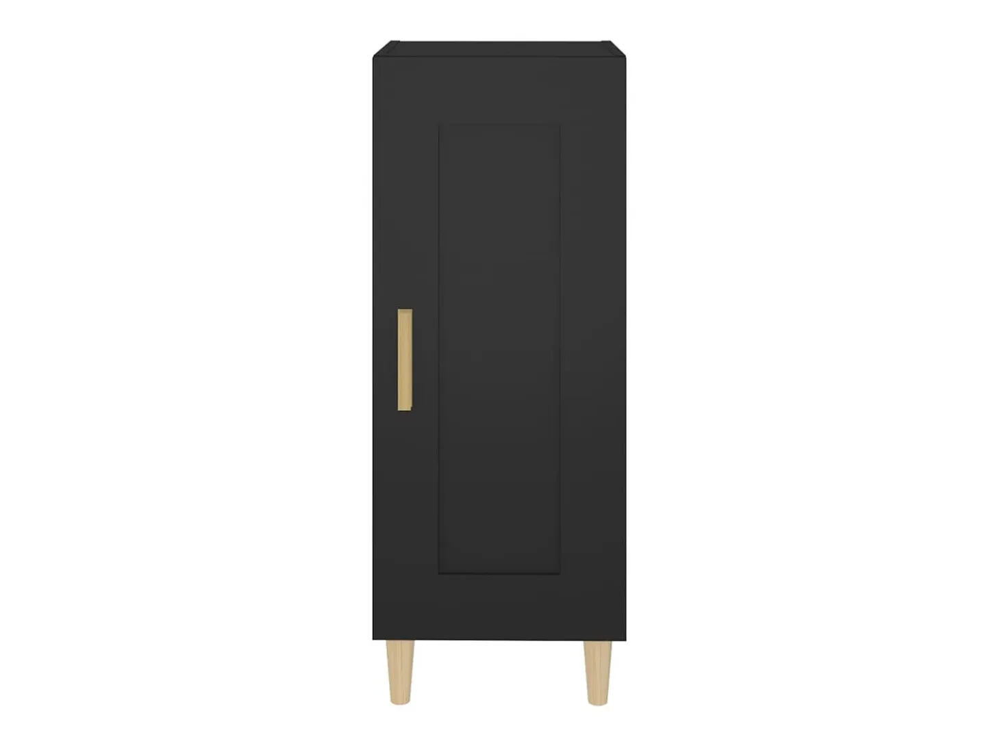 Aparador de madera contrachapada negro 34,5x34x90 cm ES71128