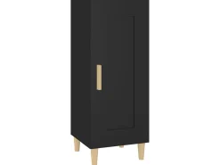 Aparador de madera contrachapada negro 34,5x34x90 cm ES71128